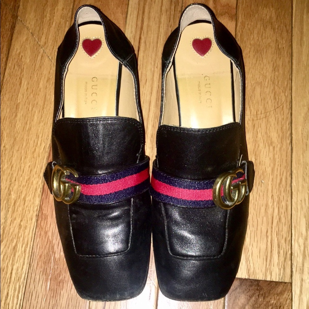 Gucci Leather Mid-heel loafer